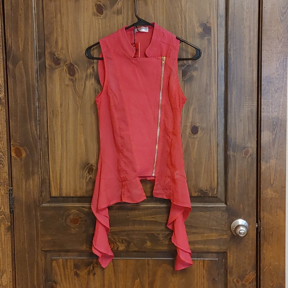 Stylish sheer and cotton tank